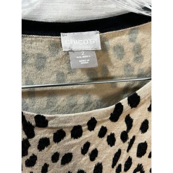 Womens Animal-Print Bateau-Neck Shirttail-Hem Pullover Sweater - Picture 7 of 7